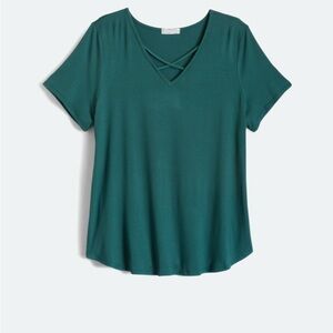 Teal V-Neck Women's Top